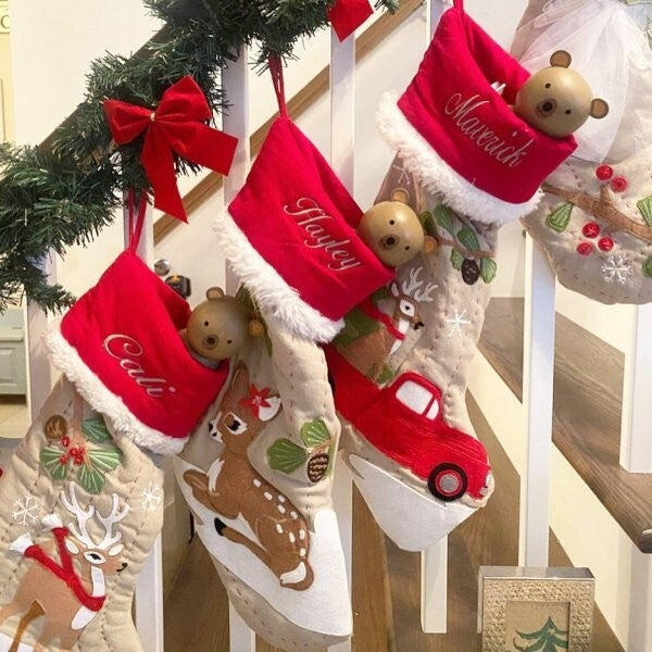 Pottery Barn Holiday Christmas stocking woodland deer gift party girl Disney  a
