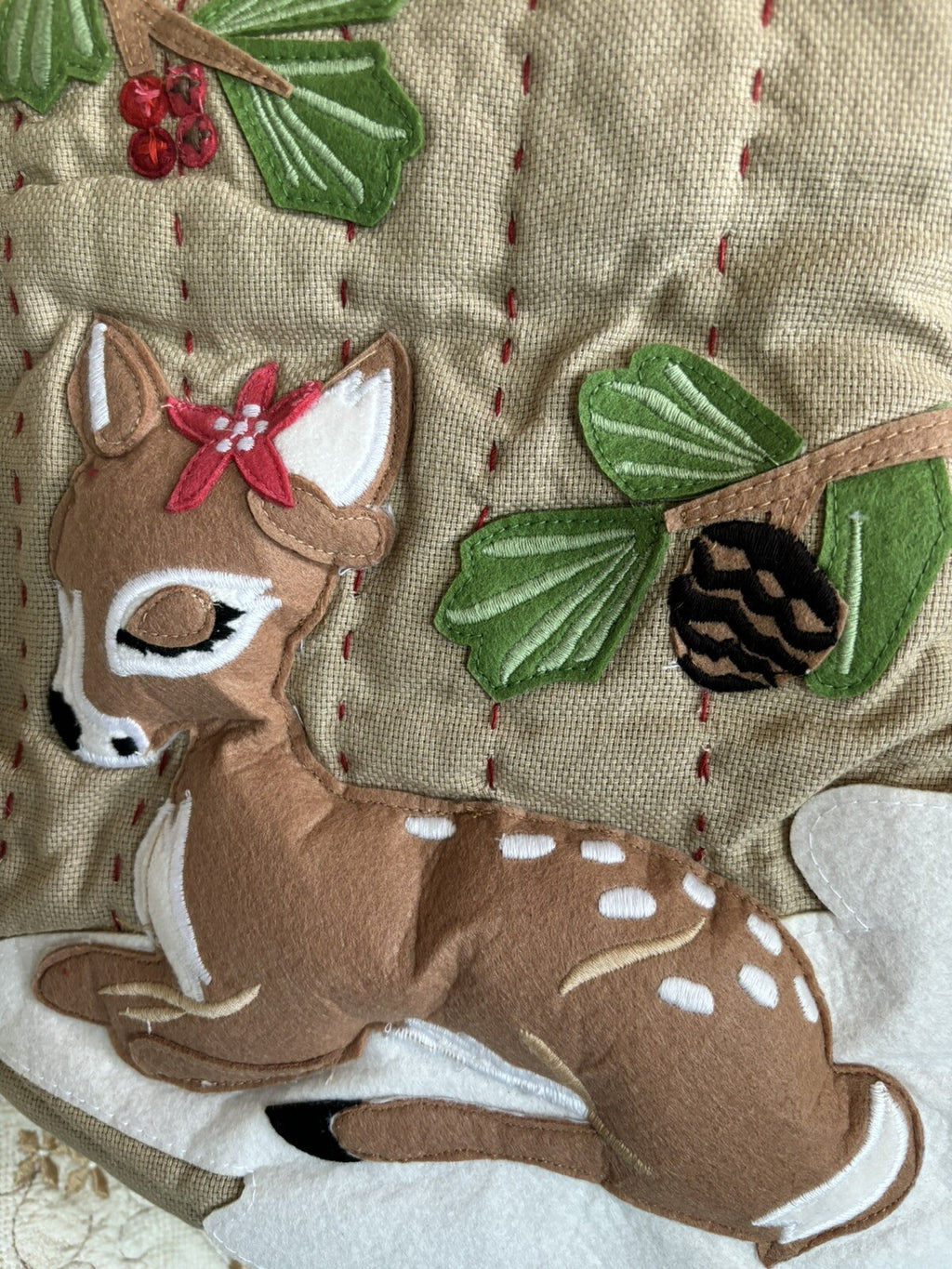 Pottery Barn Holiday Christmas stocking woodland deer gift party girl Disney  a