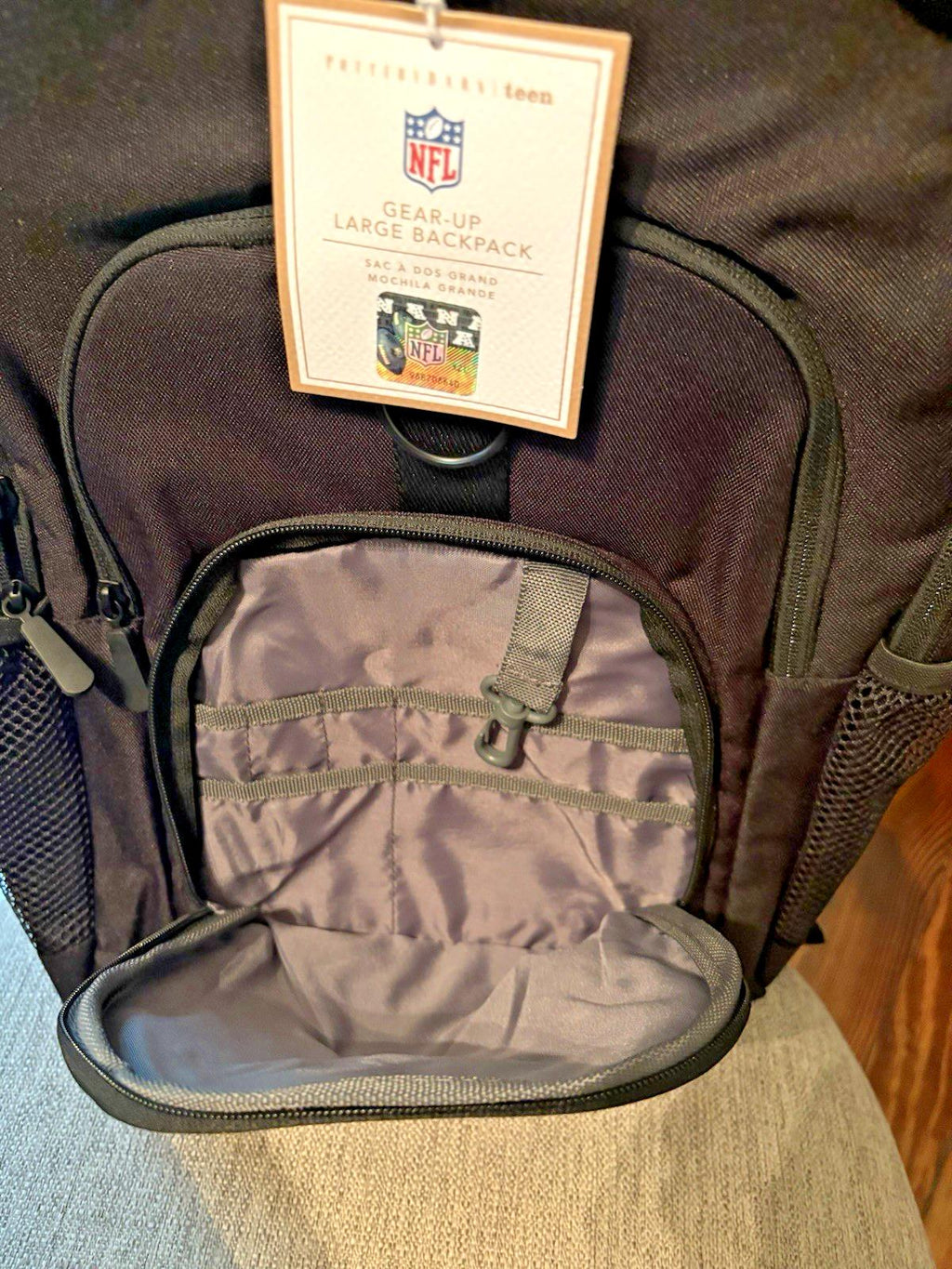 Pottery Barn School Disney NFL Football sport bag LARGE Backpack Travel boy .