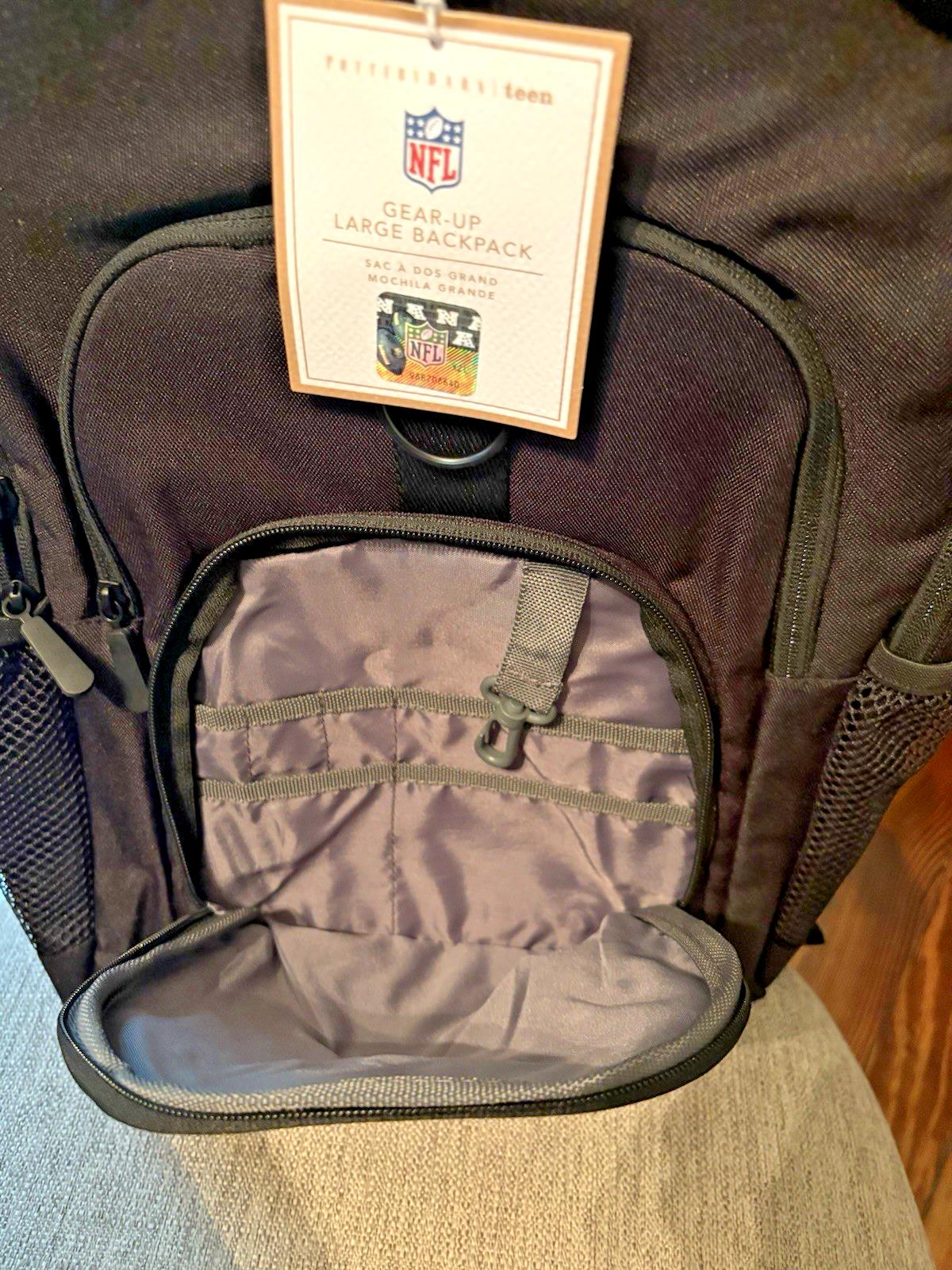 Pottery Barn School Disney NFL Football sport bag LARGE Backpack Travel boy .