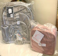 School Pottery Barn glitter Backpack LARGE Ombre +Disney Pink Lunch Box bag ?? .