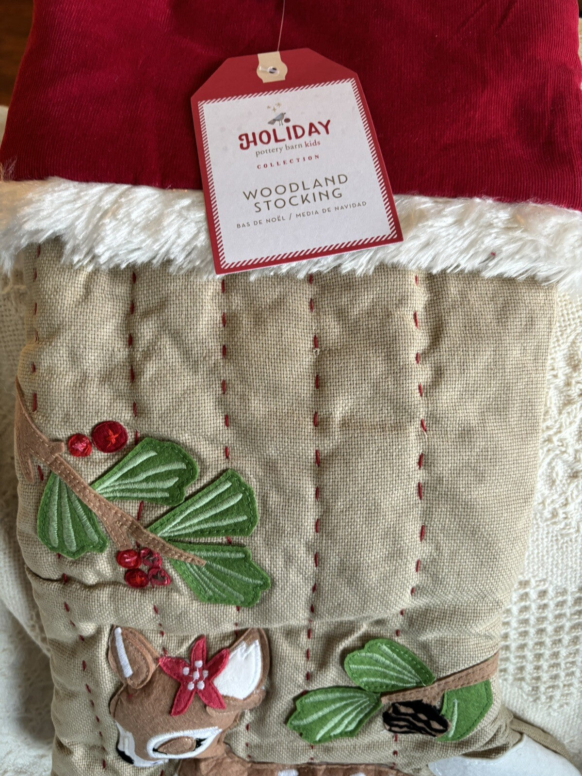 Pottery Barn Holiday Christmas stocking woodland deer gift party girl Disney  a