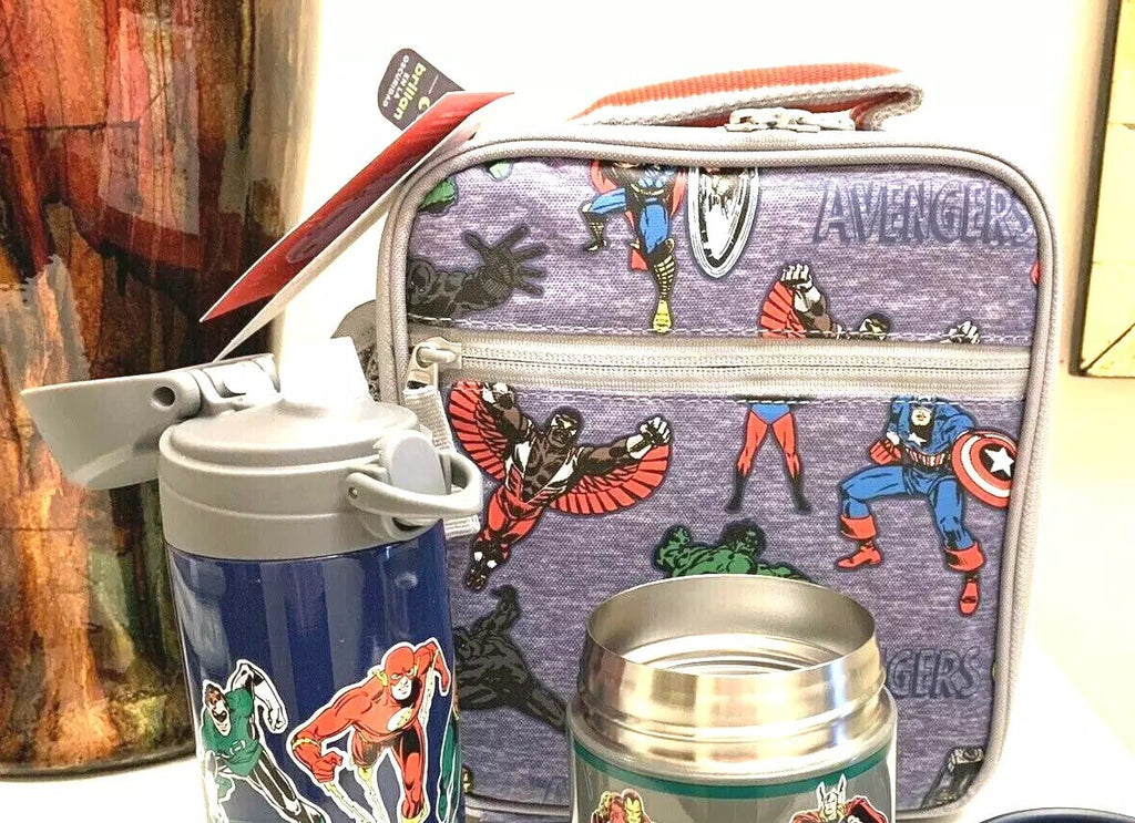School Pottery Barn Disney LUNCH BOX+marvel Avengers superhero Water Travel ]