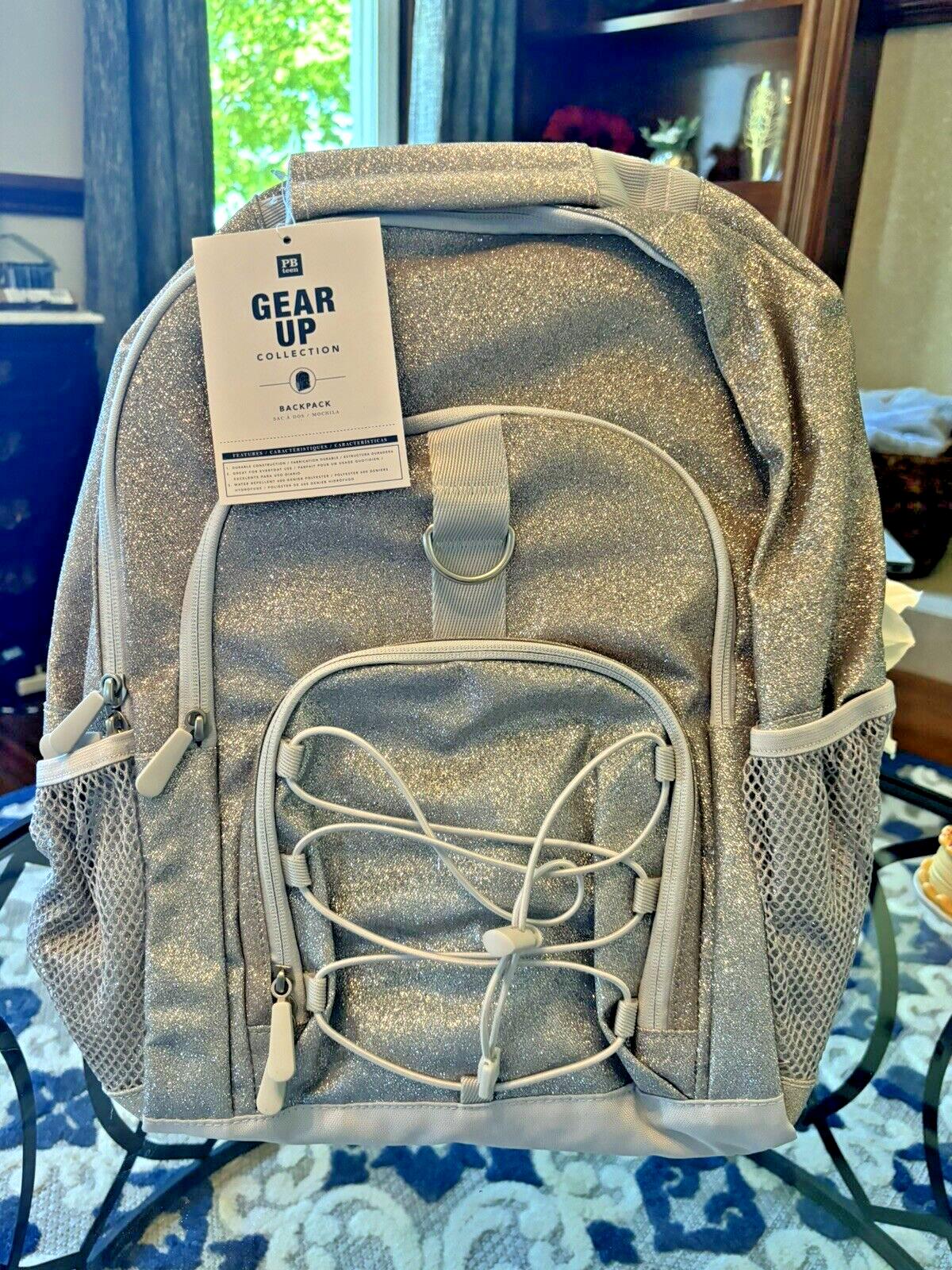 School Pottery Barn glitter Backpack LARGE Ombre +Disney Pink Lunch Box bag ?? .