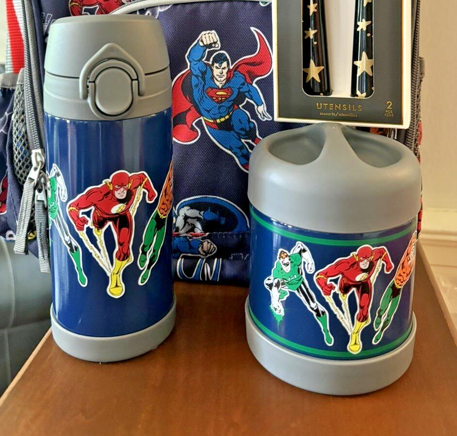 School Pottery Barn Disney LUNCH BOX+marvel Avengers superhero Water Travel ]