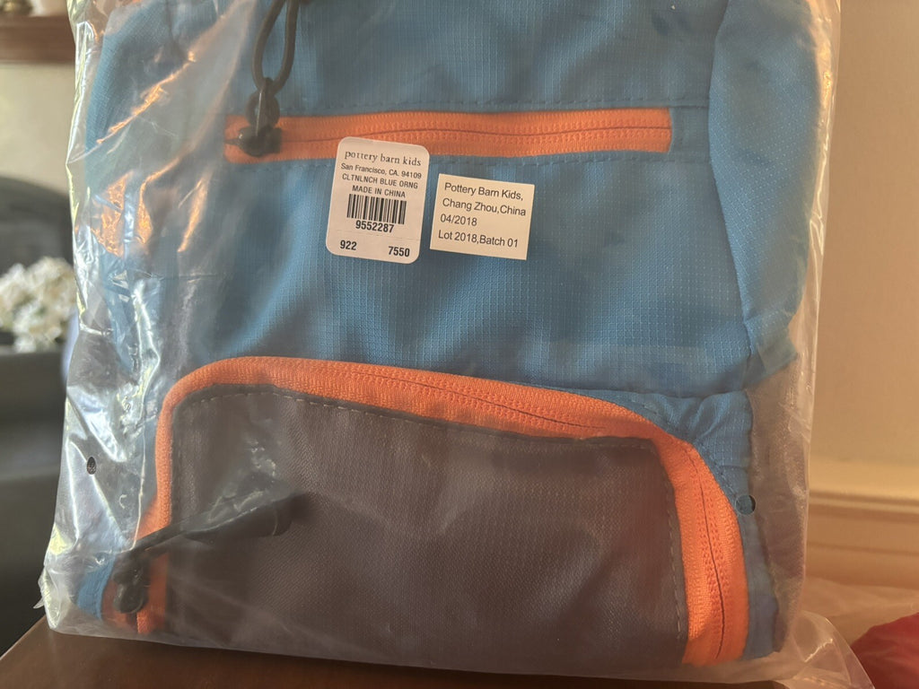 School Pottery Barn LUNCH BAG sports pre k blue kid baseball Disney travel ,
