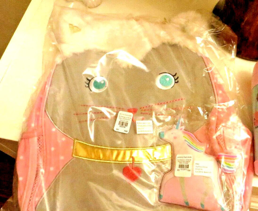 Pottery Barn School  glitter Backpack Disney princess cat pink travel BAg ?? .