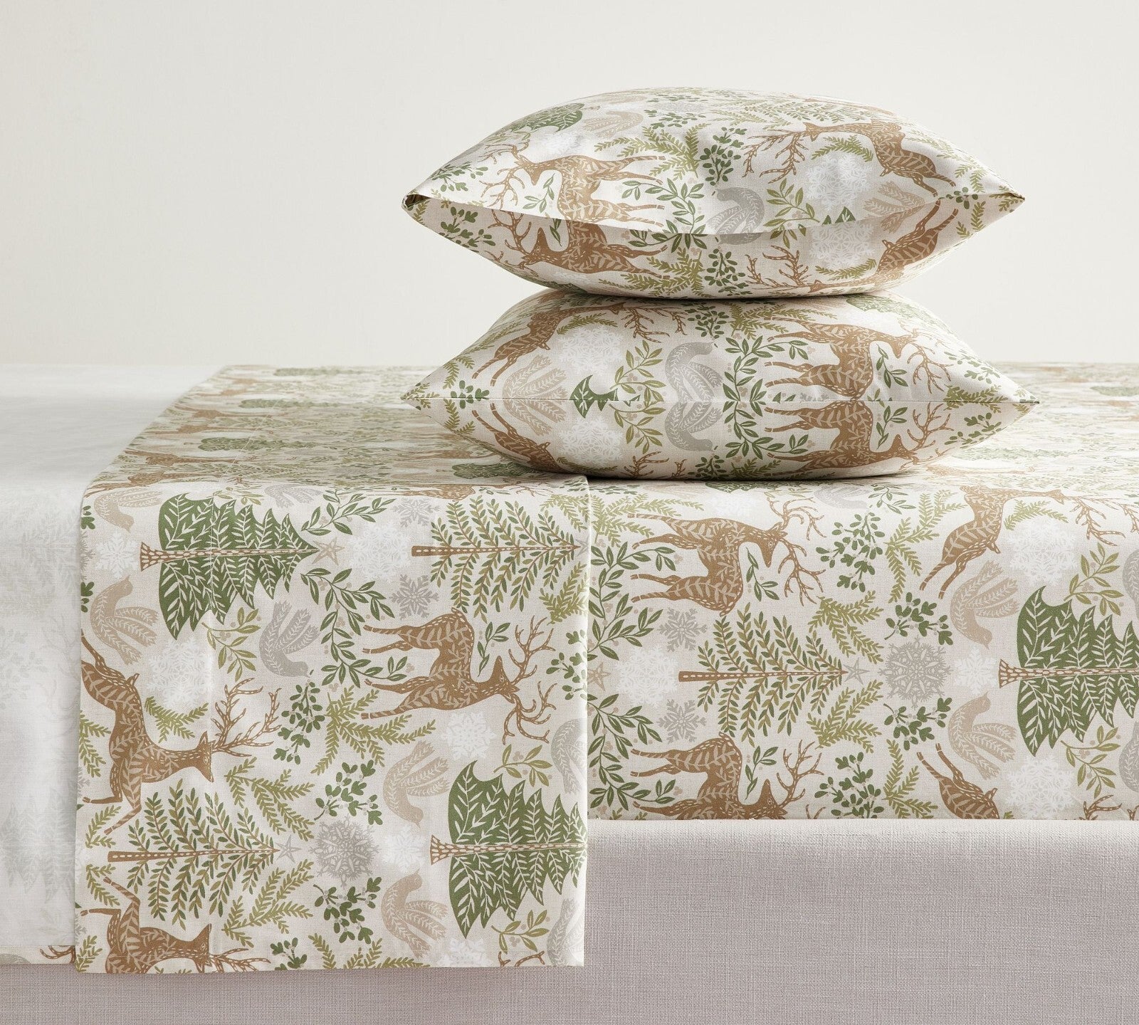 pottery barn Holiday winter Christmas Deer country vintage gift SHEET SET Twin a