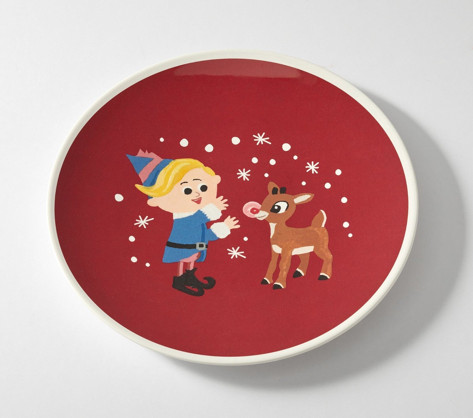 Rudolph Pottery Barn plate holiday party Santa Bumble Christmas Disney kid SET n