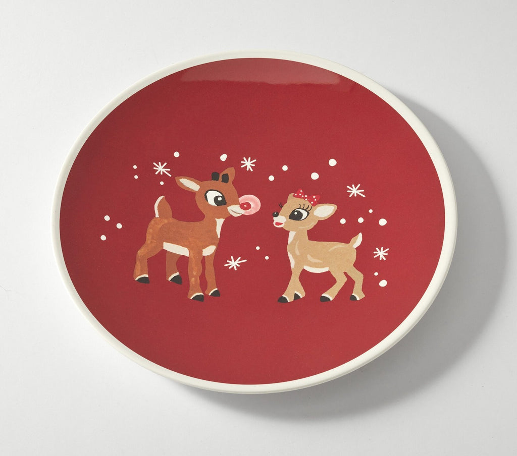 Rudolph Pottery Barn plate holiday party Santa Bumble Christmas Disney kid SET n