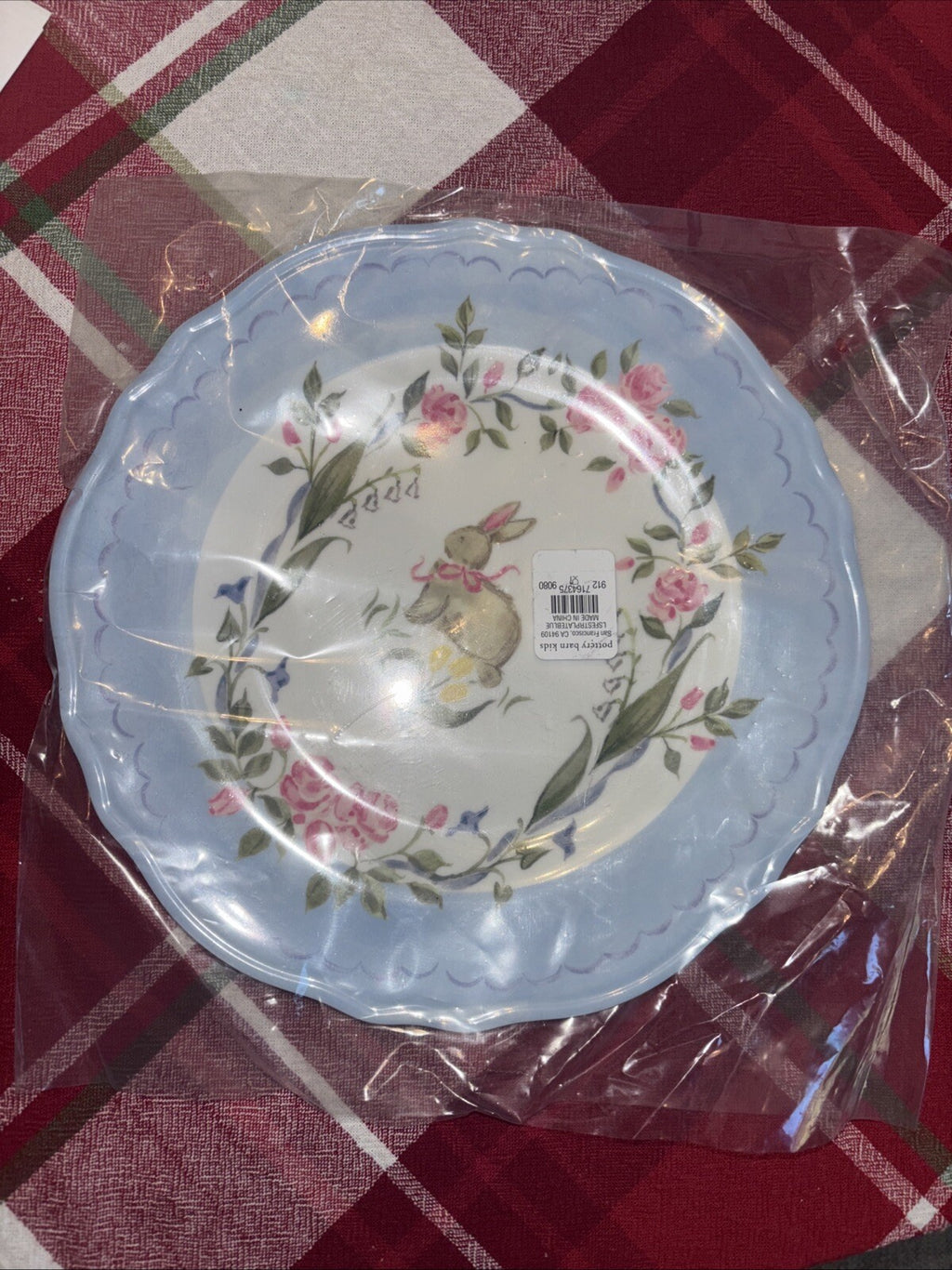 Pottery Barn Holiday Floral Plate Peter rabbit Easter Bunny Loveshack kid Party