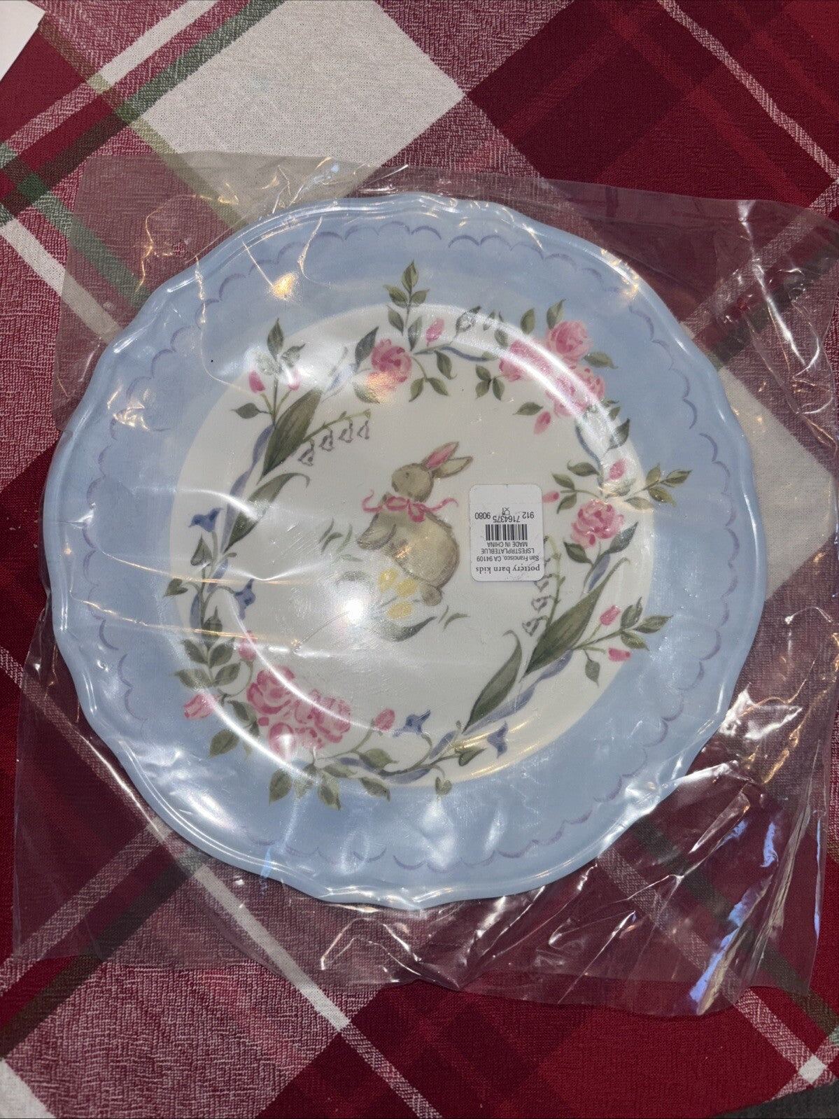 Pottery Barn Holiday Floral Plate Peter rabbit Easter Bunny Loveshack kid Party