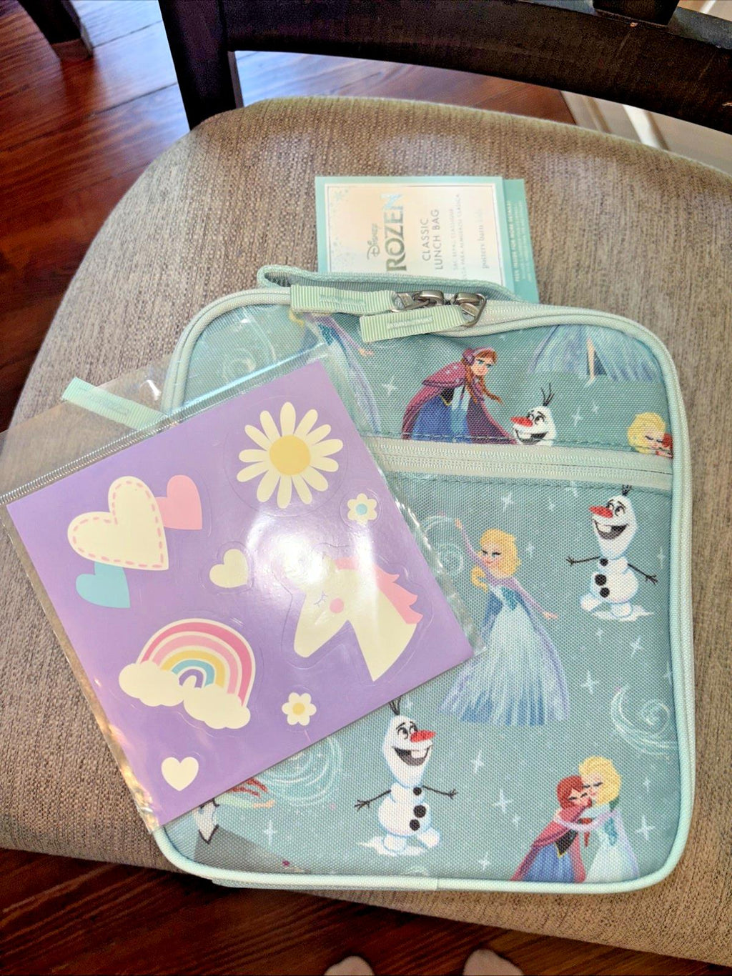 Pottery barn Disney School FROZEN Lunch box ELSA girl princess Travel Bag gift .