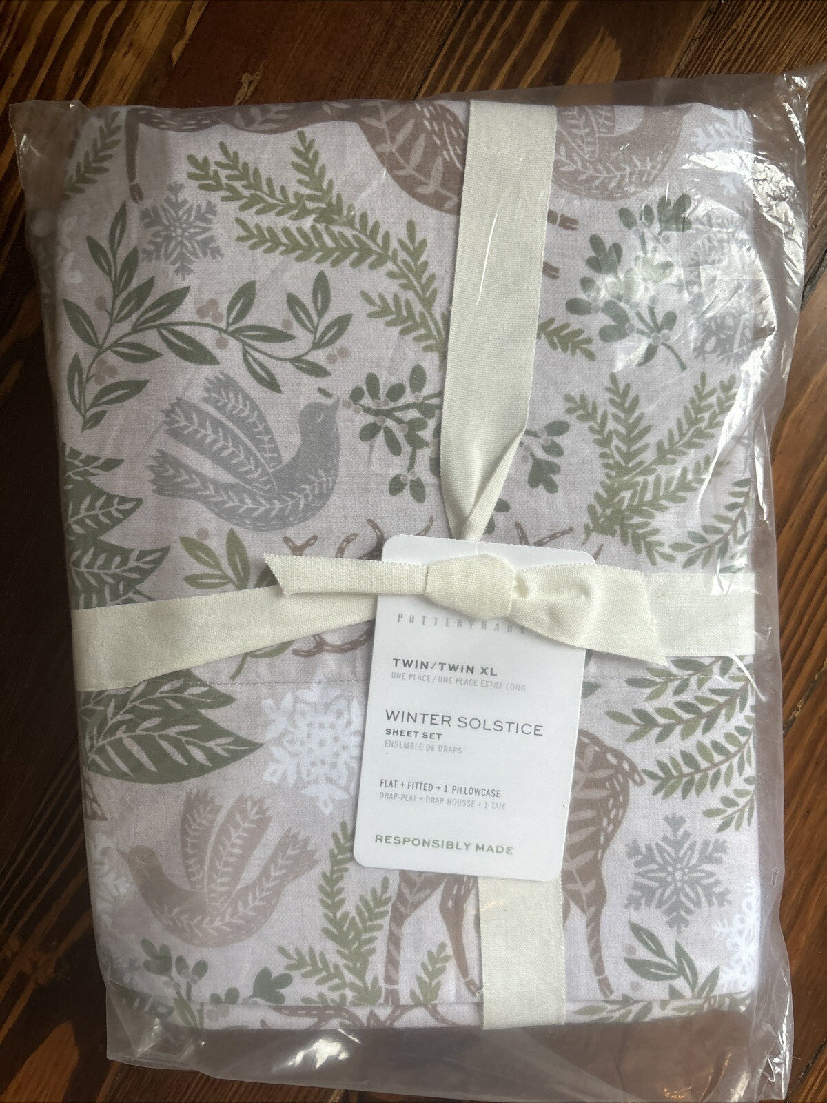 pottery barn Holiday winter Christmas Deer country vintage gift SHEET SET Twin a