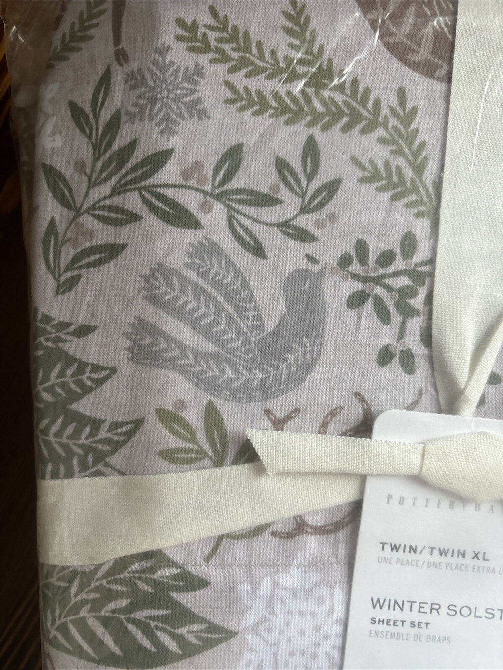 pottery barn Holiday winter Christmas Deer country vintage gift SHEET SET Twin a