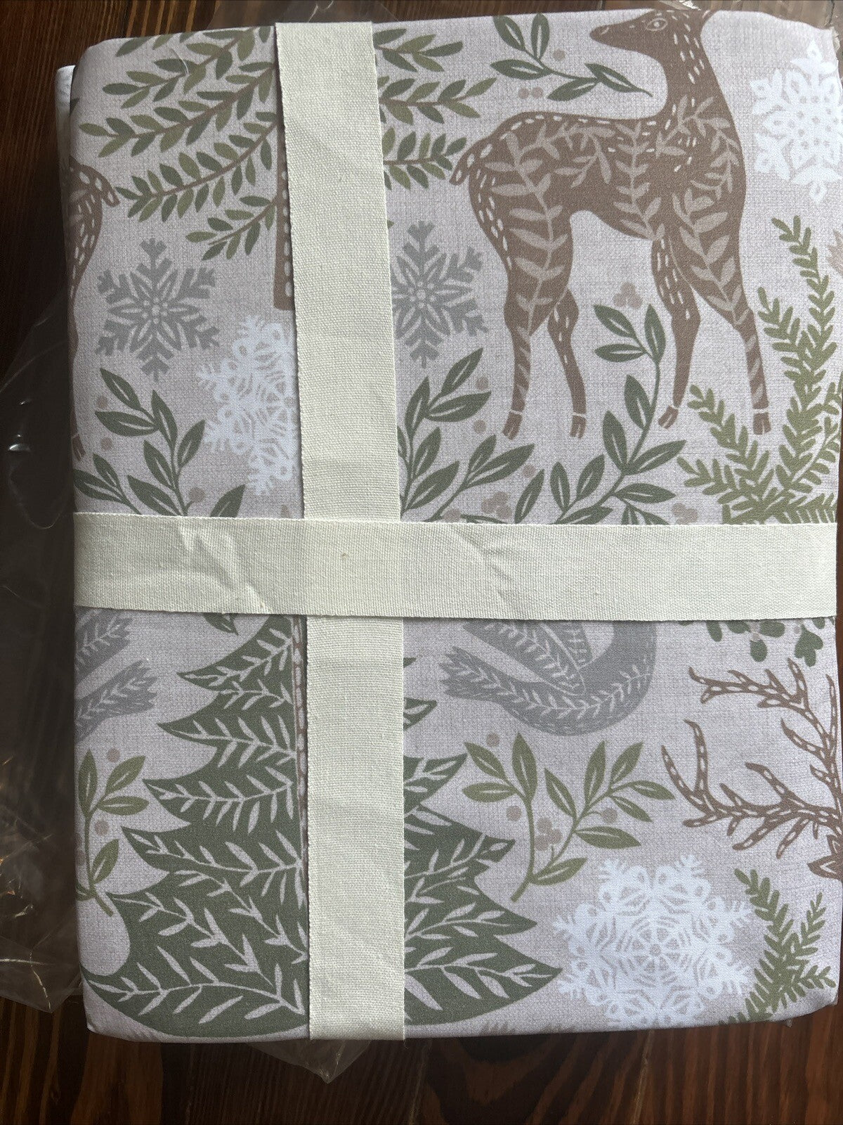 pottery barn Holiday winter Christmas Deer country vintage gift SHEET SET Twin a