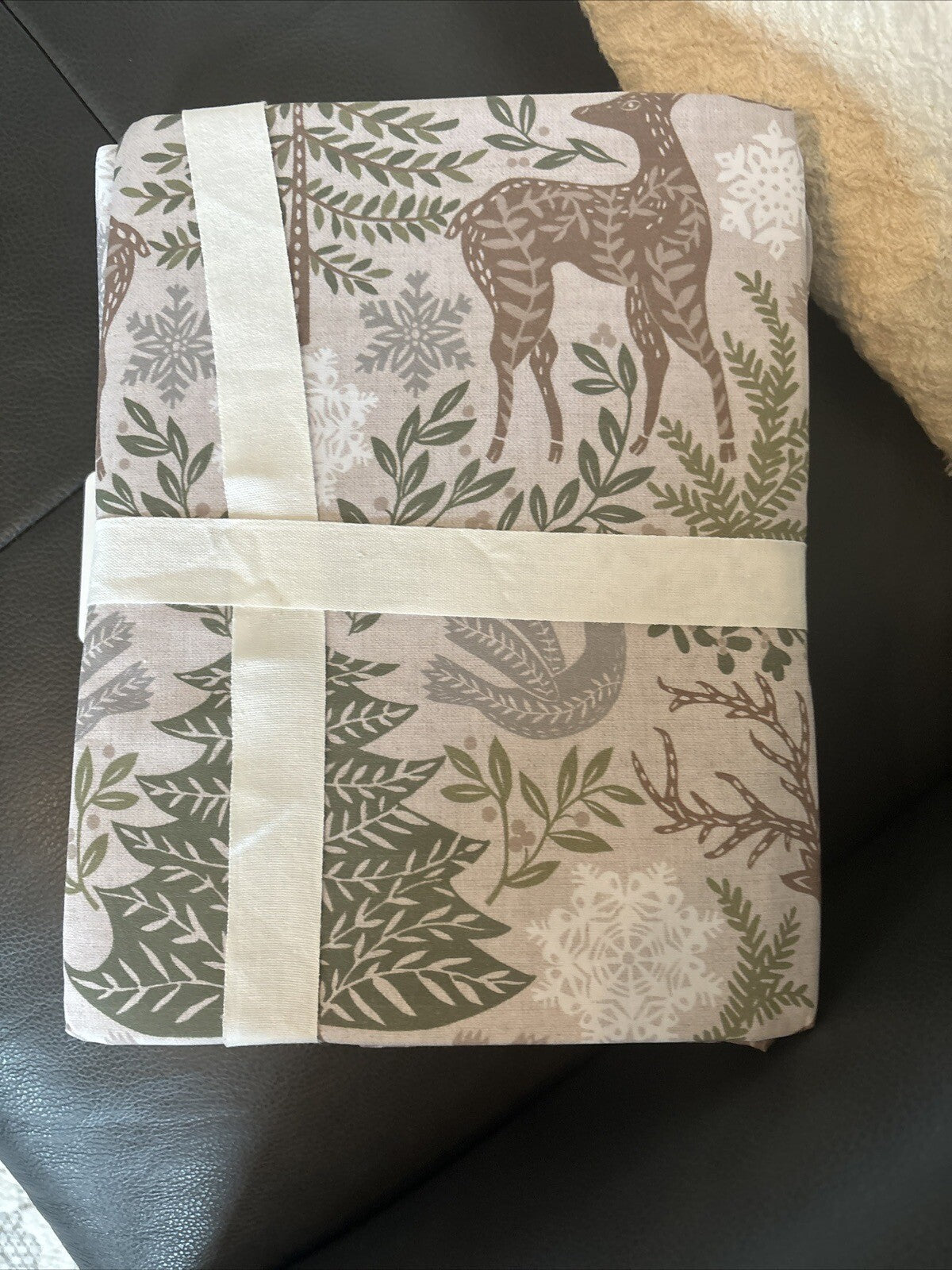 pottery barn Holiday winter Christmas Deer country vintage gift SHEET SET Twin a