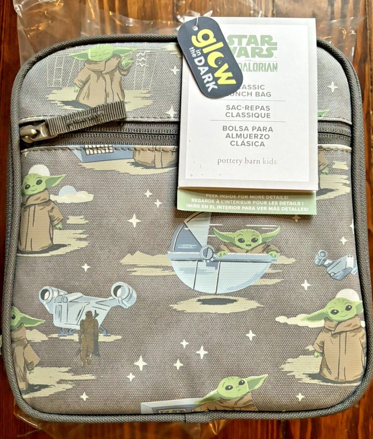 School Pottery barn Disney STAR WARS Lunch box Mandalorian Grogu Bag space [