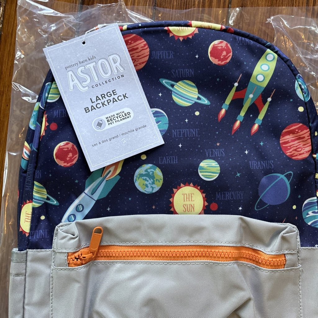 Pottery barn School LARGE Backpack Solar System space planet Travel bag Disney??