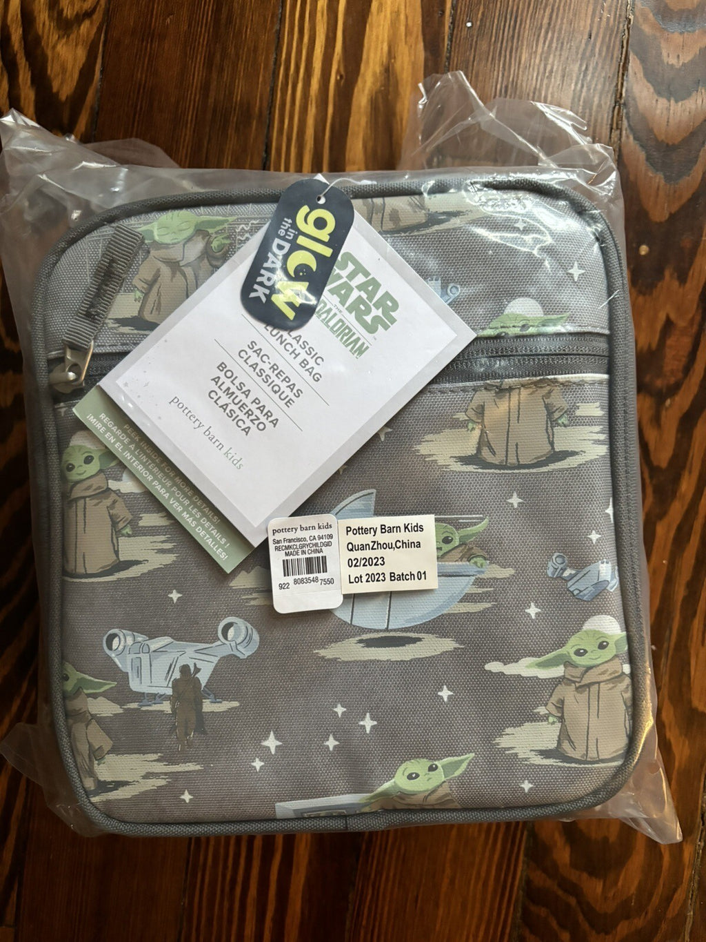 School Pottery barn Disney STAR WARS Lunch box Mandalorian Grogu Bag space [