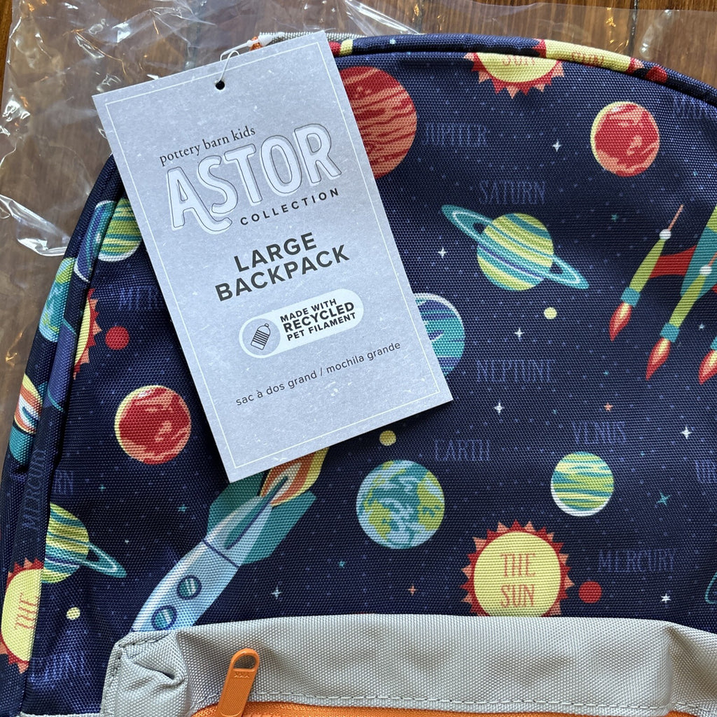 Pottery barn School LARGE Backpack Solar System space planet Travel bag Disney??
