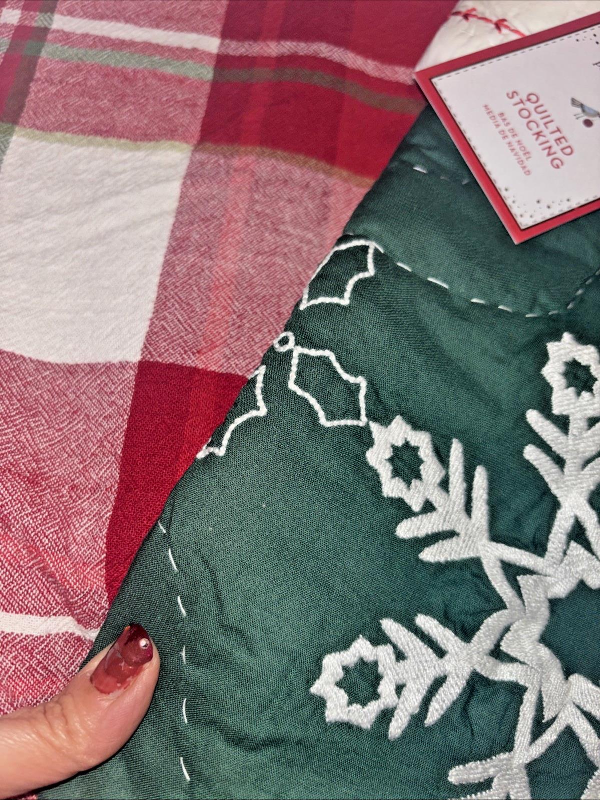Pottery Barn Holiday Christmas stocking Snowflake gift party quilted tree Disney