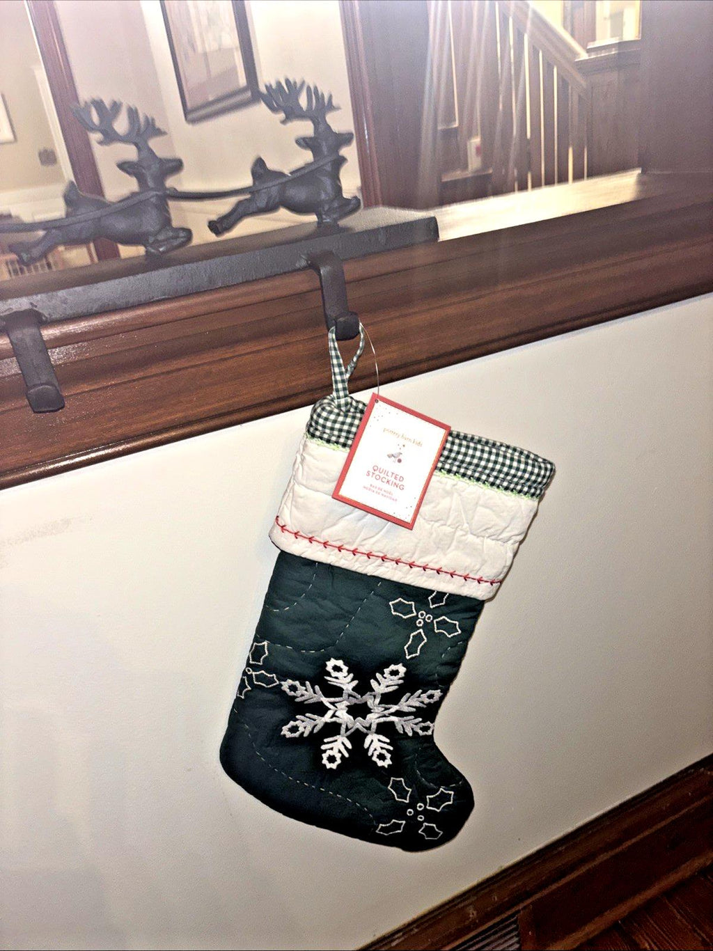 Pottery Barn Holiday Christmas stocking Snowflake gift party quilted tree Disney