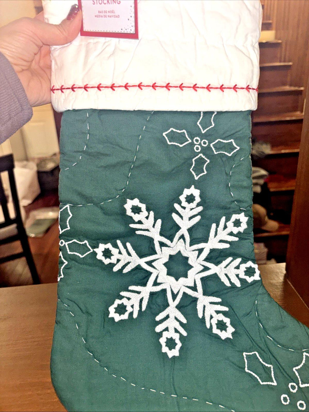 Pottery Barn Holiday Christmas stocking Snowflake gift party quilted tree Disney