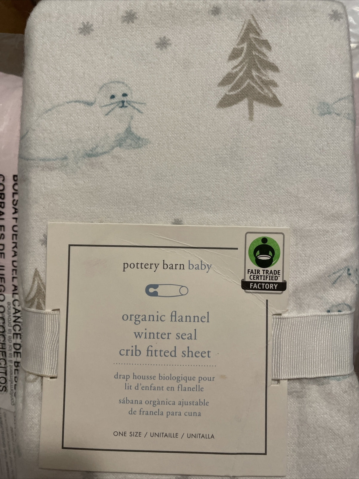 Pottery barn Disney Crib Sheet Baby Toddler Bed winter holiday Christmas Gift -