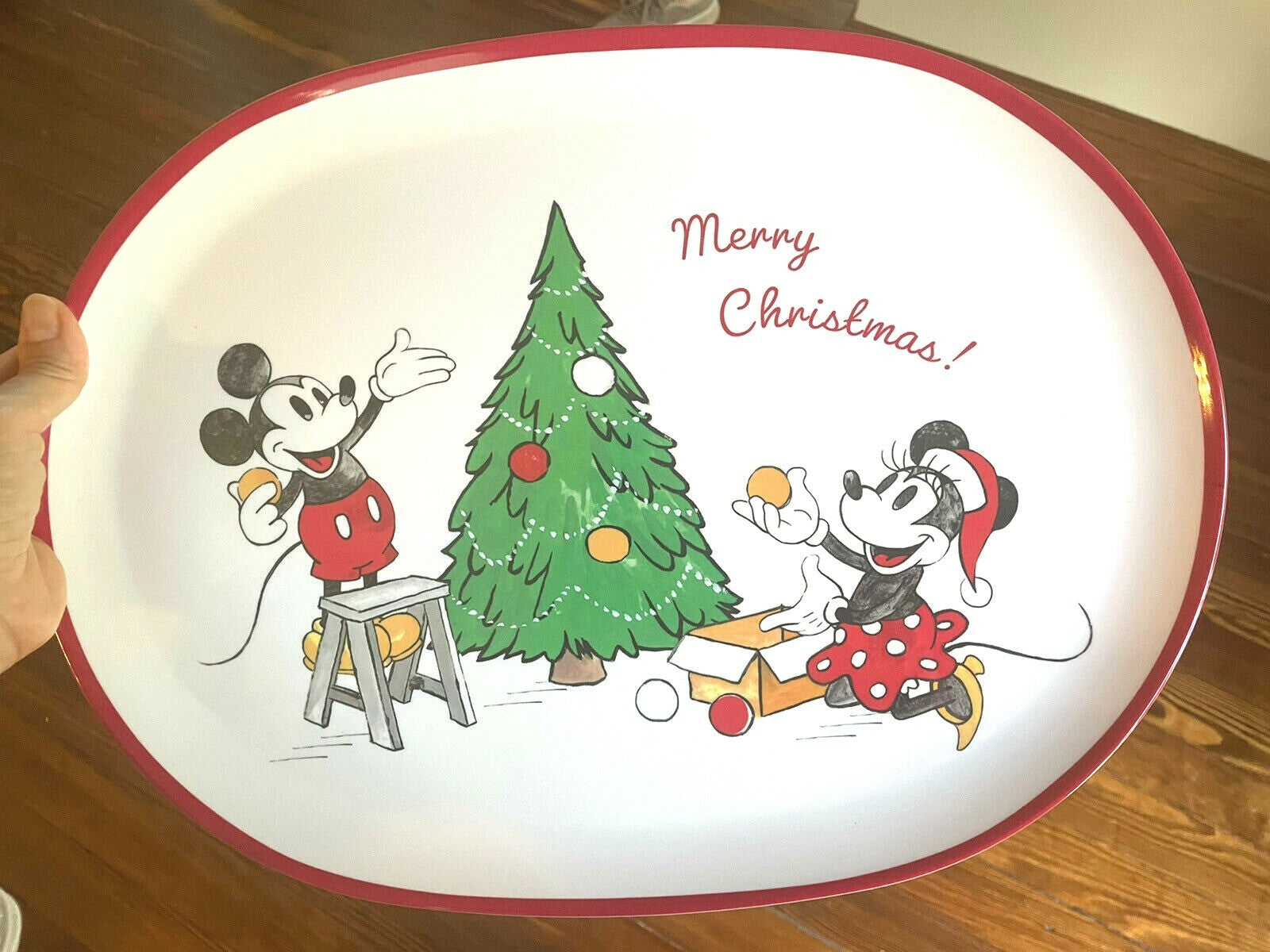 Pottery Barn Holiday Disney Mickey Mouse platter Christmas party plate kids ?? ]