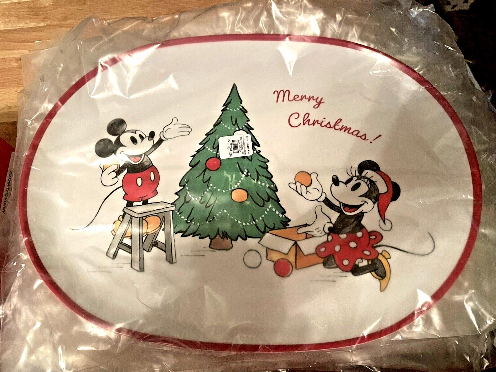 Pottery Barn Holiday Disney Mickey Mouse platter Christmas party plate kids ?? ]