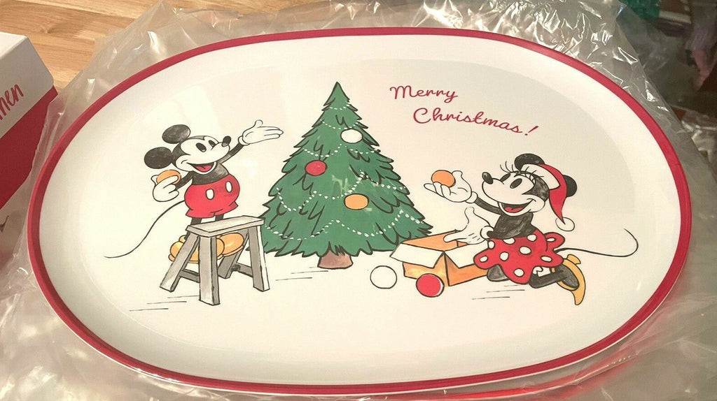 Pottery Barn Holiday Disney Mickey Mouse platter Christmas party plate kids ?? ]