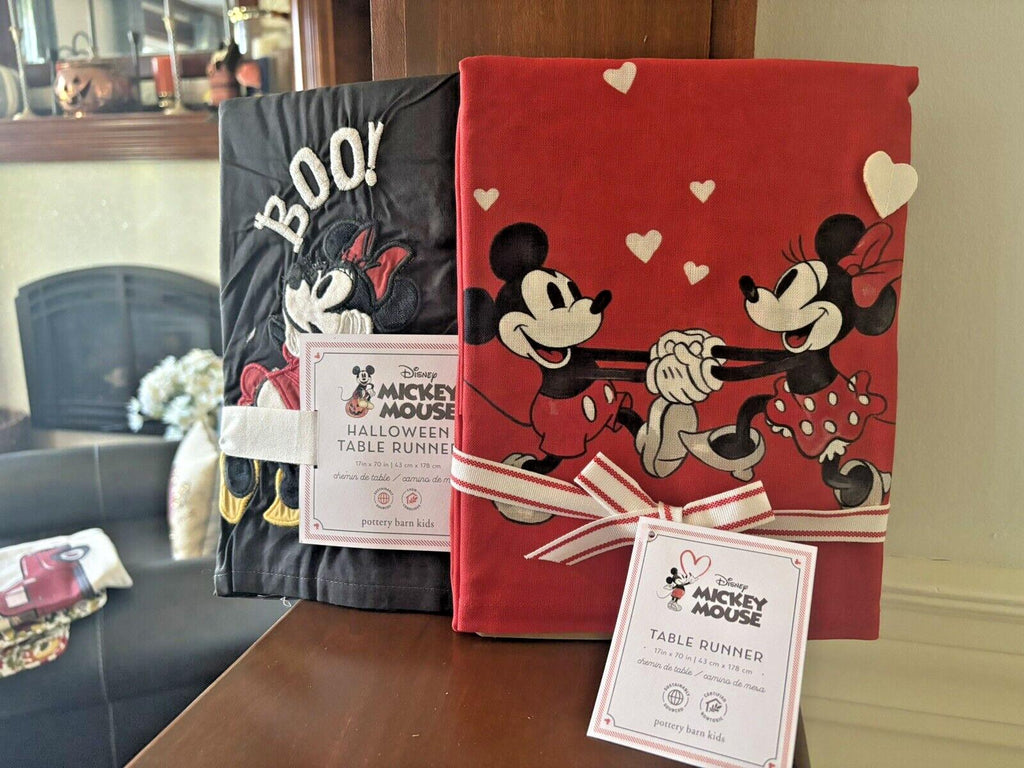 Pottery Barn Disney Mickey Mouse Holiday Table runner party halloween SET 2 [
