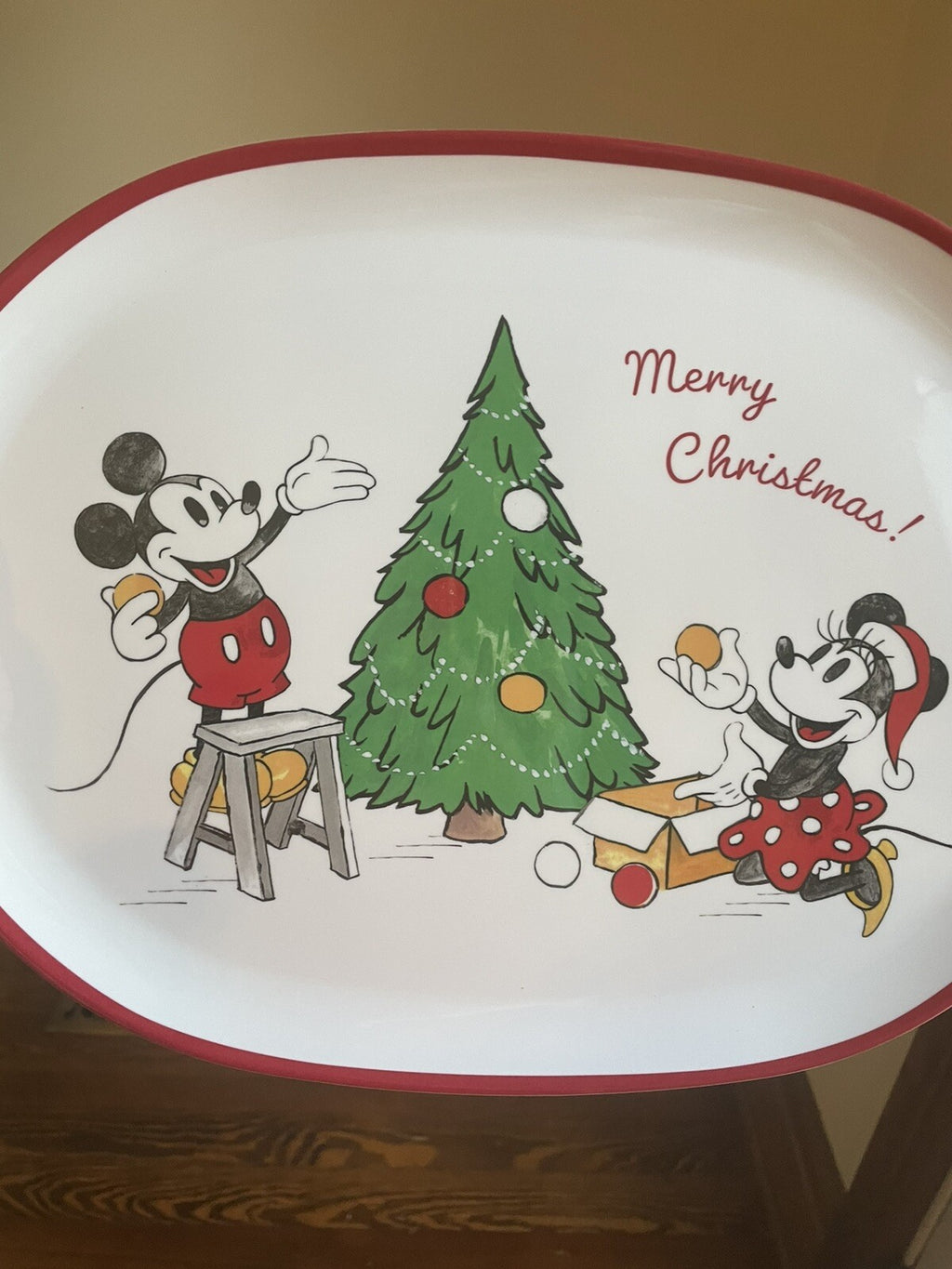 Pottery Barn Holiday Disney Mickey Mouse platter Christmas party plate kids ?? ]