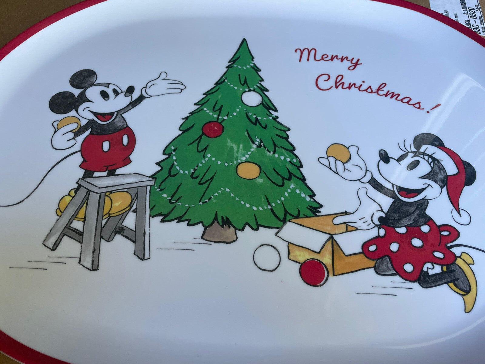 Pottery Barn Holiday Disney Mickey Mouse platter Christmas party plate kids ?? ]