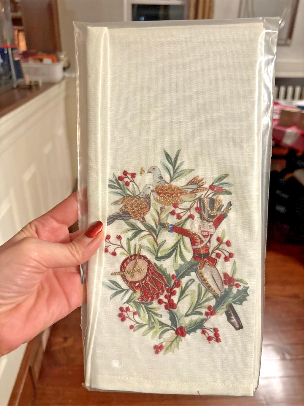 pottery barn kitchen hand towel Snowman Holiday days Christmas nutcracker SET `