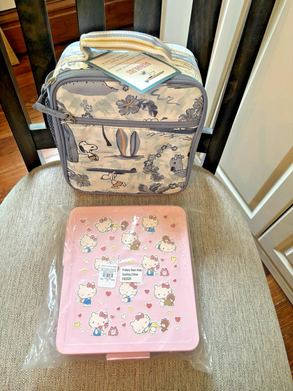 Pottery barn school Snoopy LUNCH BOX+ HELLO KITTY BENTO Disney travel girl cat
