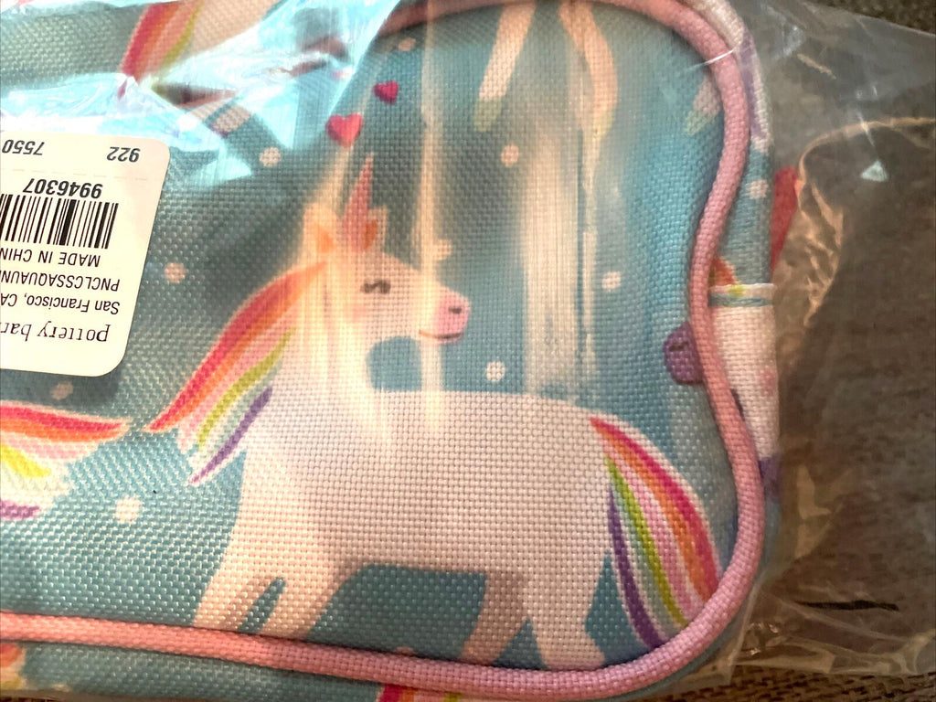School Disney Pottery barn kids Rainbow UNICORN pencil CASE holiday gift heart .