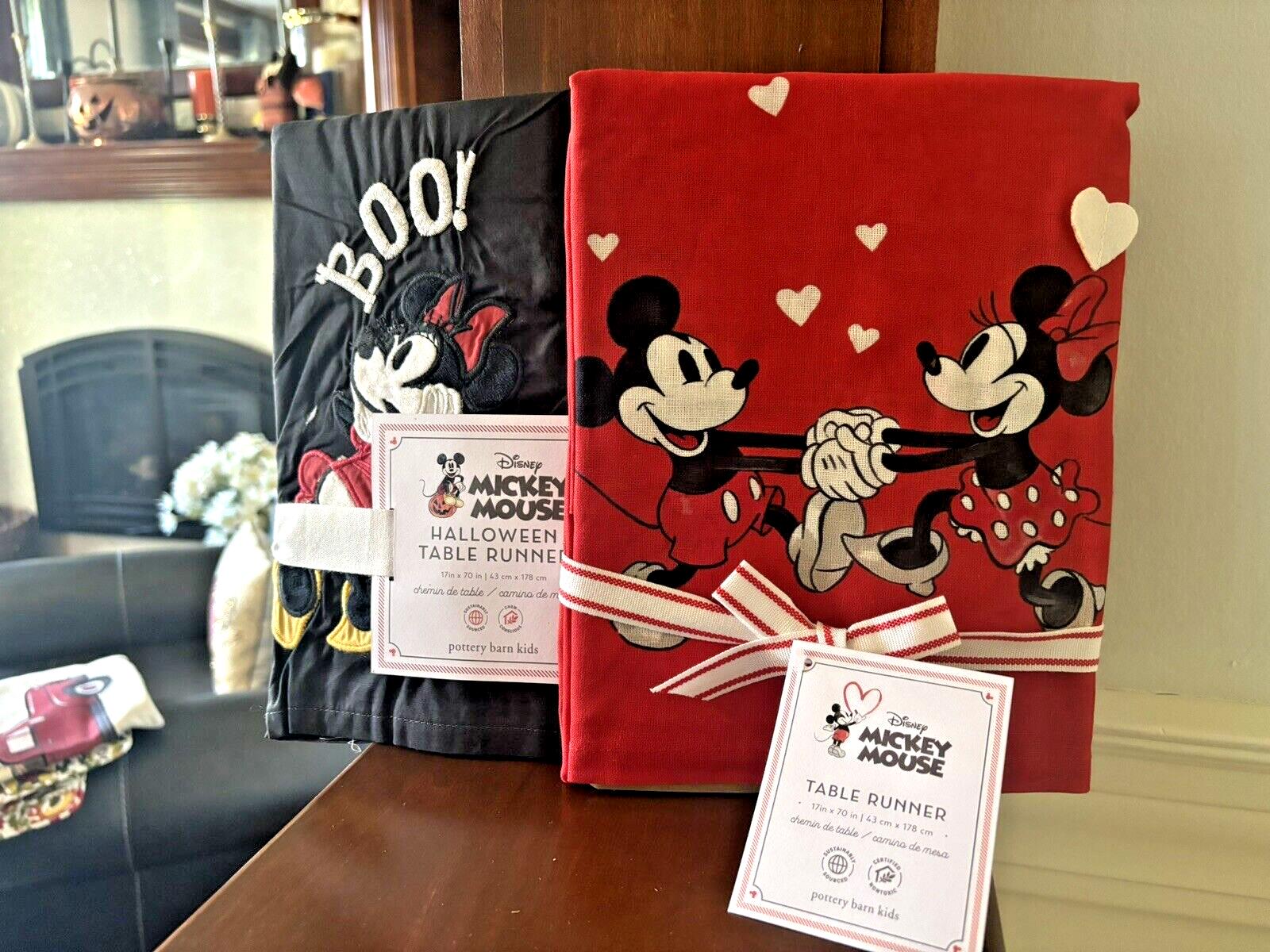Pottery Barn Disney Mickey Mouse Holiday Table runner party halloween SET 2 [