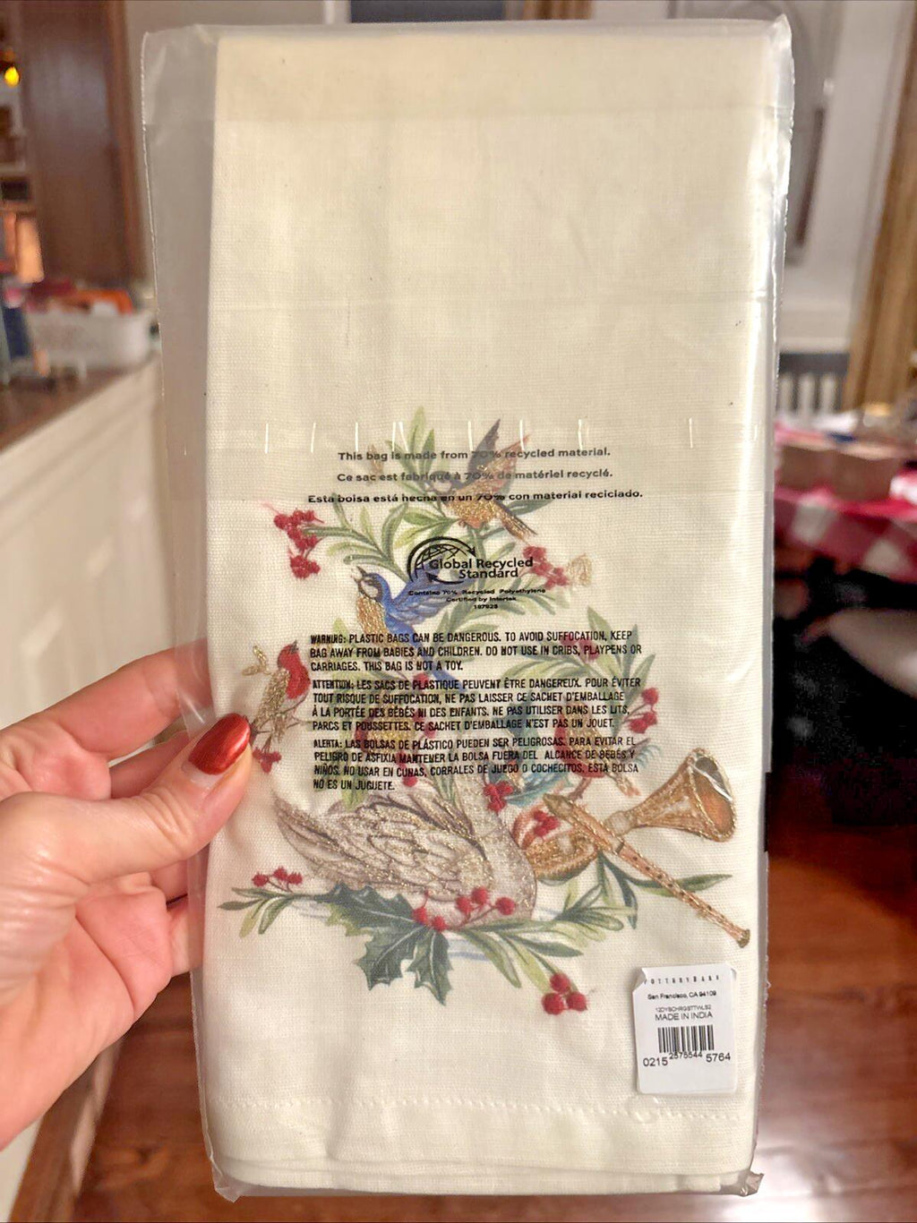 pottery barn kitchen hand towel Snowman Holiday days Christmas nutcracker SET `