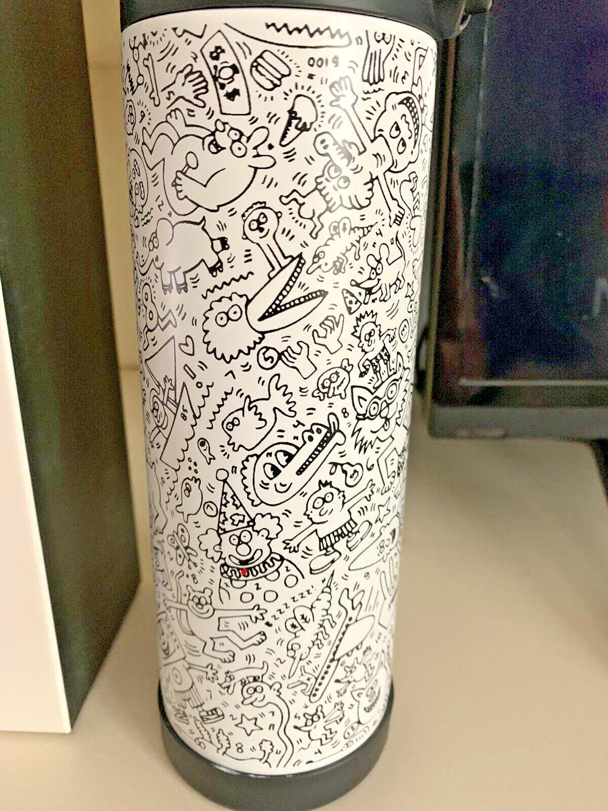 Pottery barn school Keith HAring WATER BOTTLE LARGE cartoon Travel comic boy .