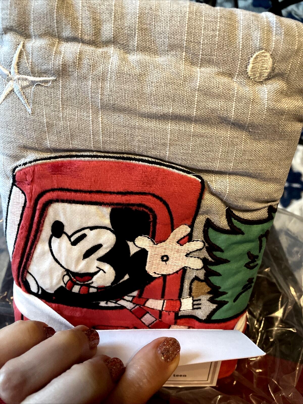 Disney Pottery Barn MICKEY MOUSE Christmas pillow sham holiday gift party star [