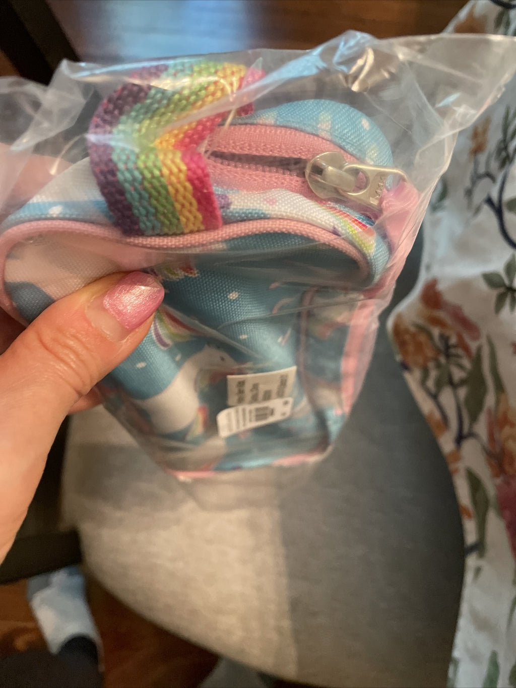 School Disney Pottery barn kids Rainbow UNICORN pencil CASE holiday gift heart .
