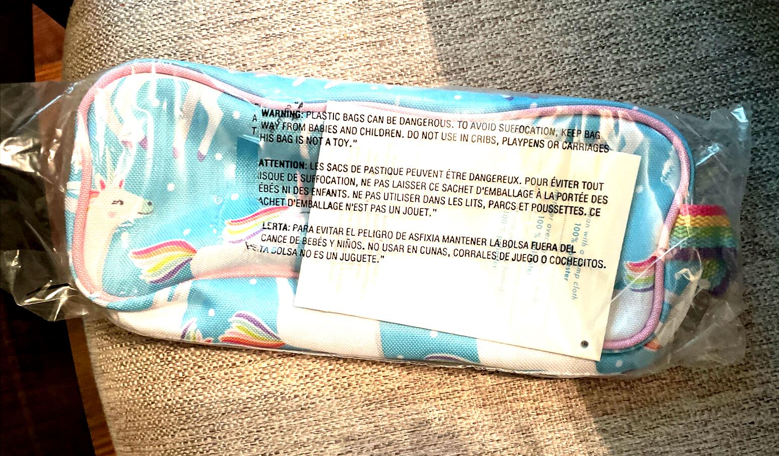 School Disney Pottery barn kids Rainbow UNICORN pencil CASE holiday gift heart .