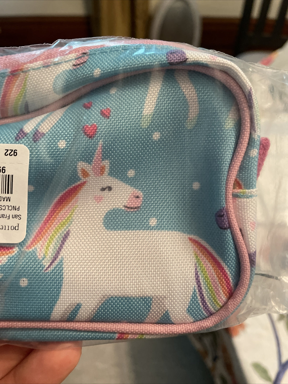 School Disney Pottery barn kids Rainbow UNICORN pencil CASE holiday gift heart .