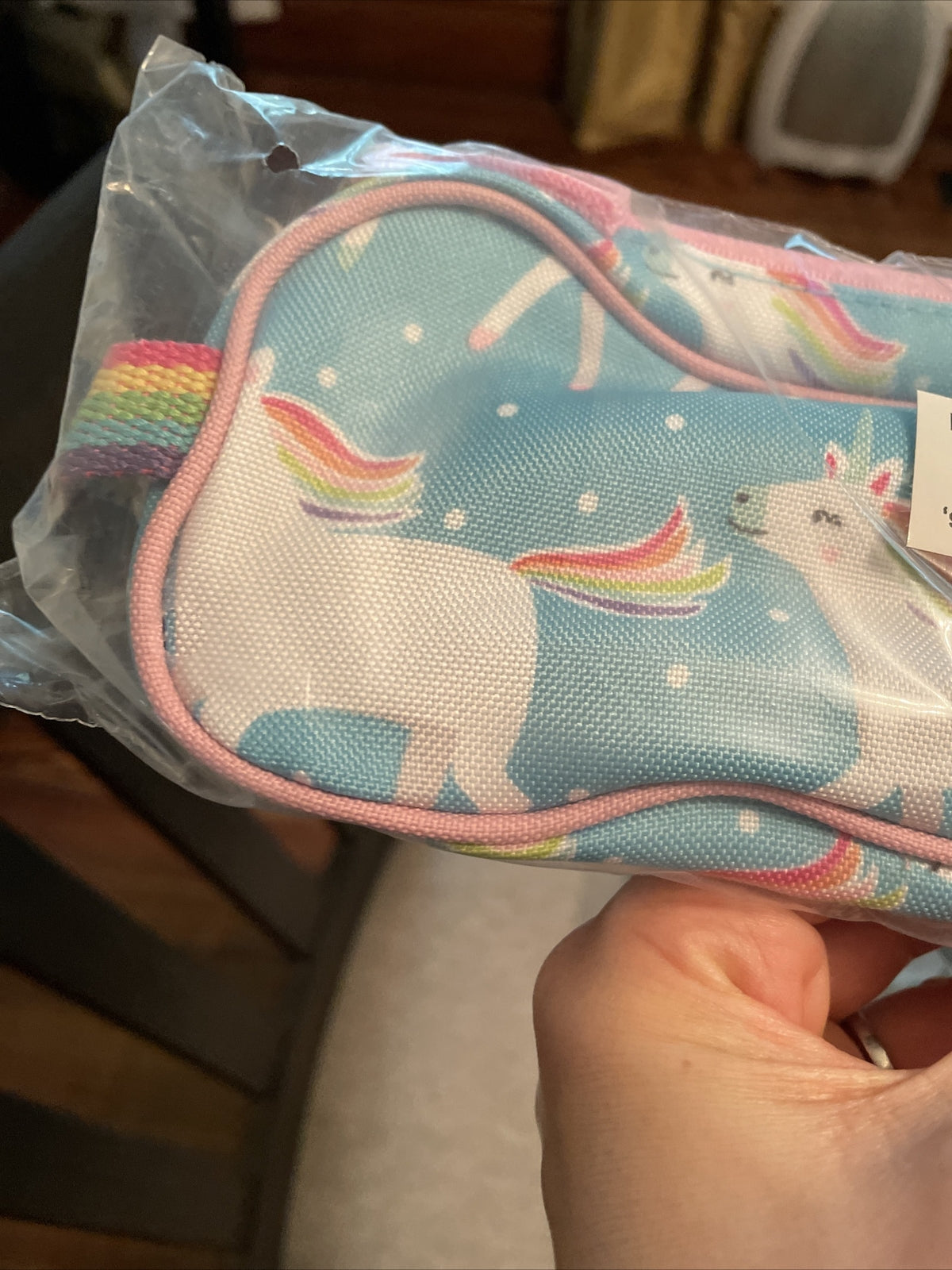School Disney Pottery barn kids Rainbow UNICORN pencil CASE holiday gift heart .