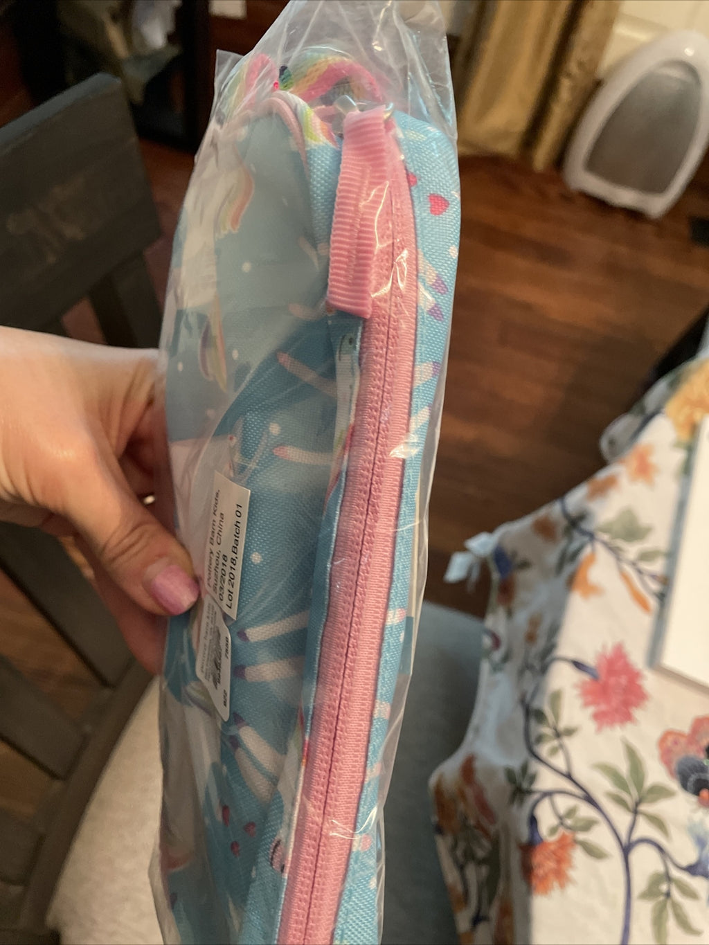 School Disney Pottery barn kids Rainbow UNICORN pencil CASE holiday gift heart .