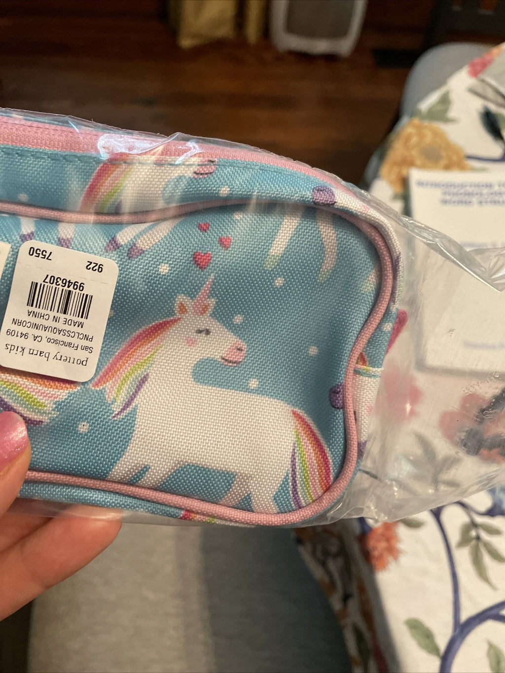 School Disney Pottery barn kids Rainbow UNICORN pencil CASE holiday gift heart .
