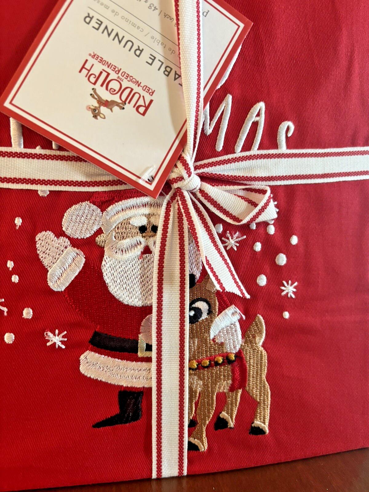 Pottery Barn holiday Christmas ?? Santa Rudolph Disney party Table runner Gift