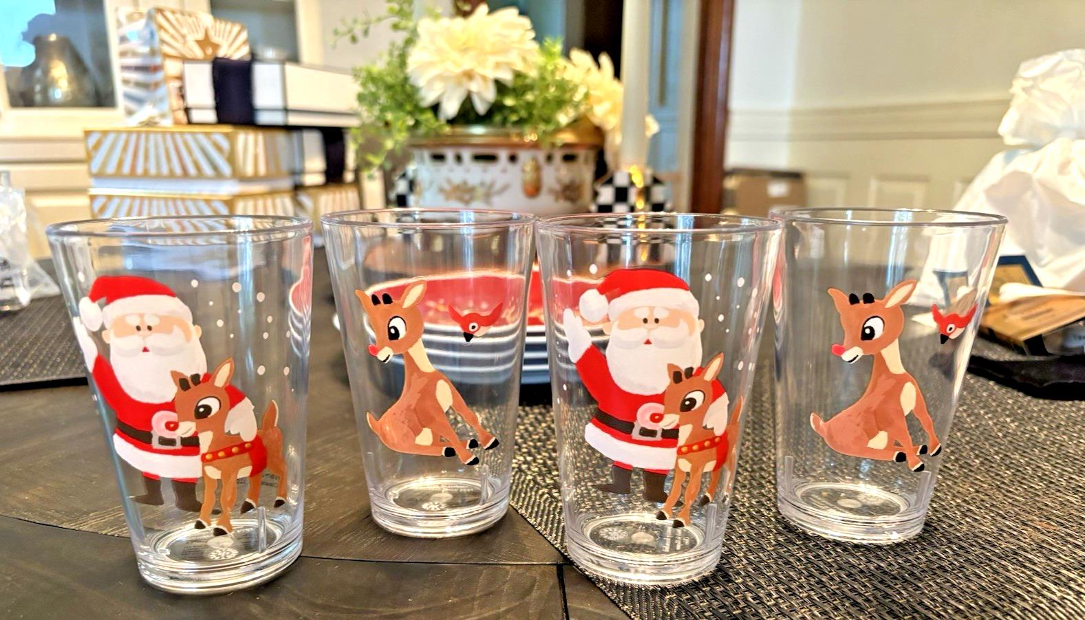 Disney Pottery Barn Rudolph Santa Christmas holiday party gift kid Deer SET 4